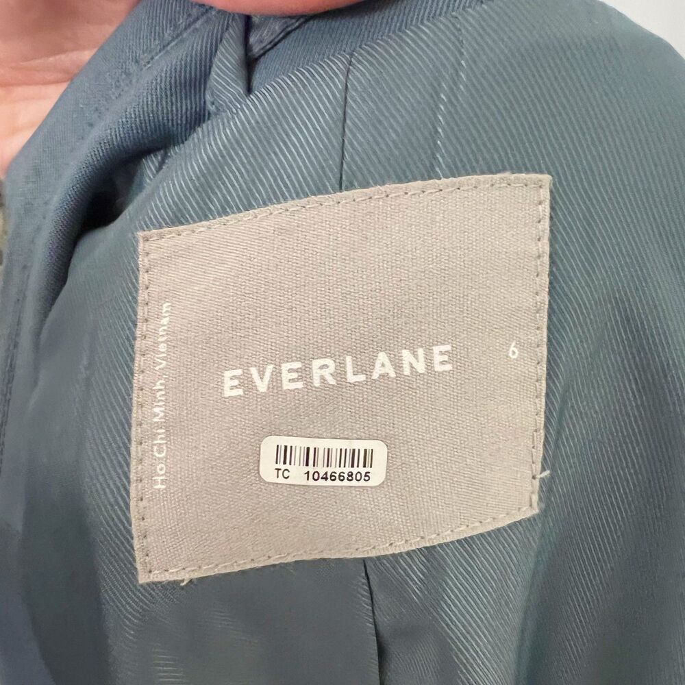 Everlane Wool Oversized Blazer 80s Style Dusty Blue Women's Size 6 - Picture 5 of 8